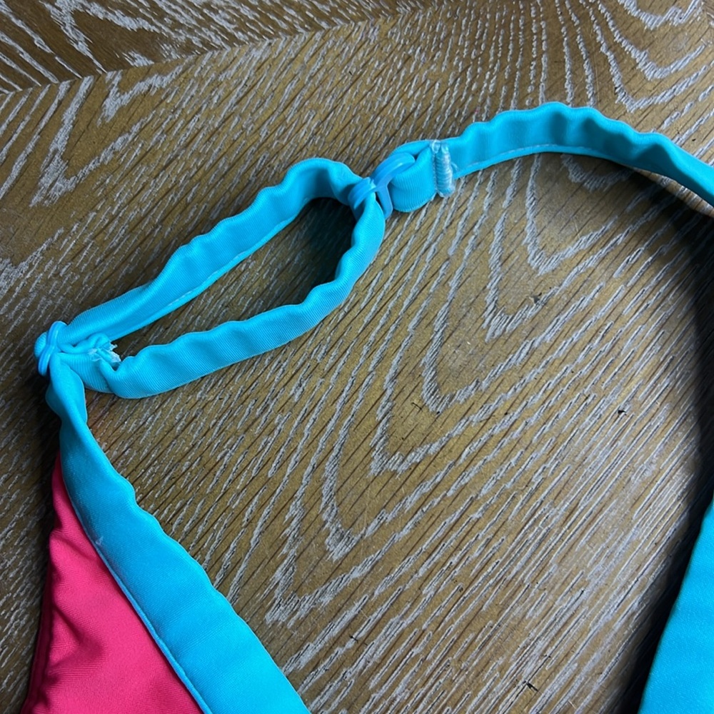 BE CREATIVE SWIM Pink Triangle Swim Bikini Top M - Picture 4 of 7